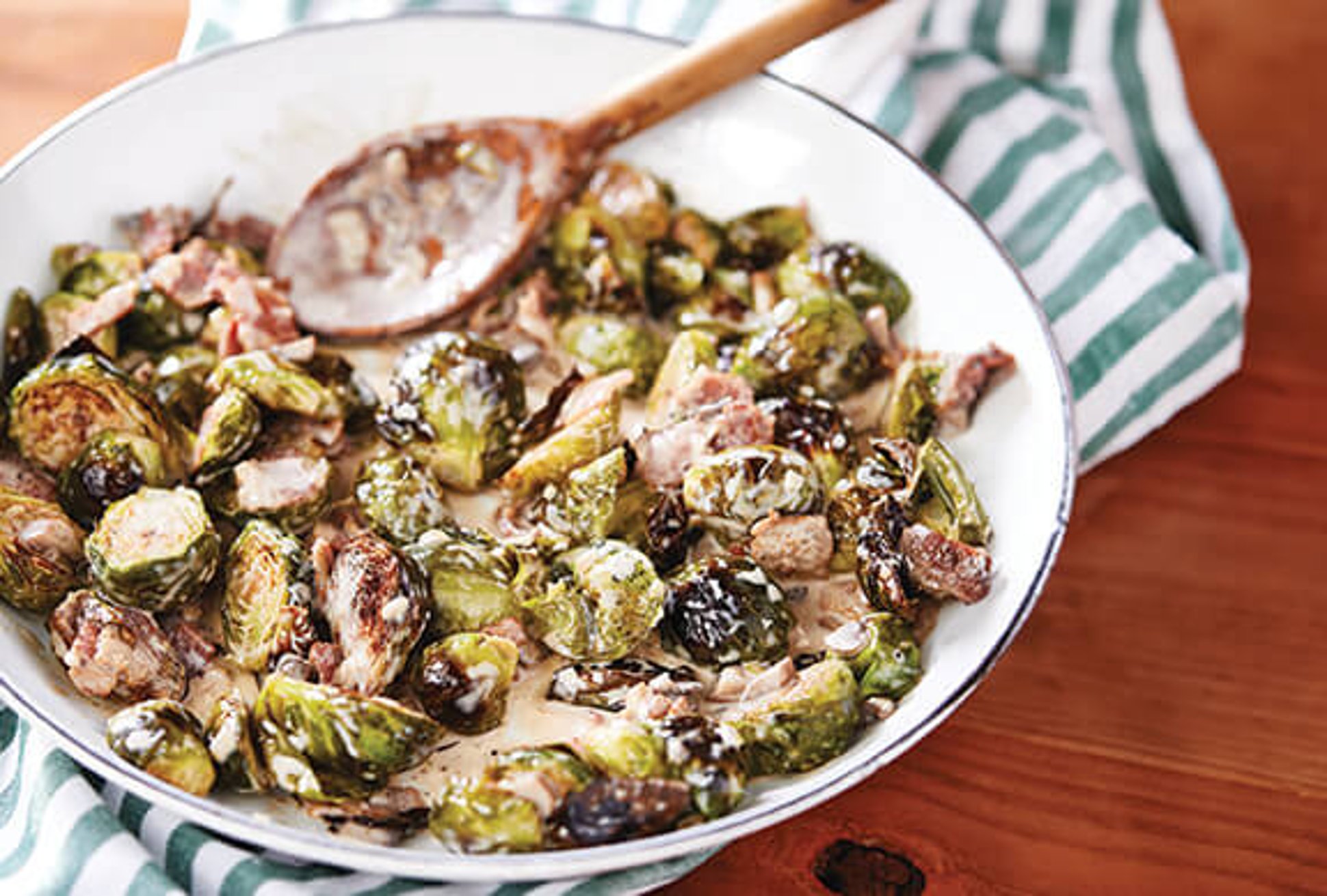 Creamy Bacon Brussels Sprouts