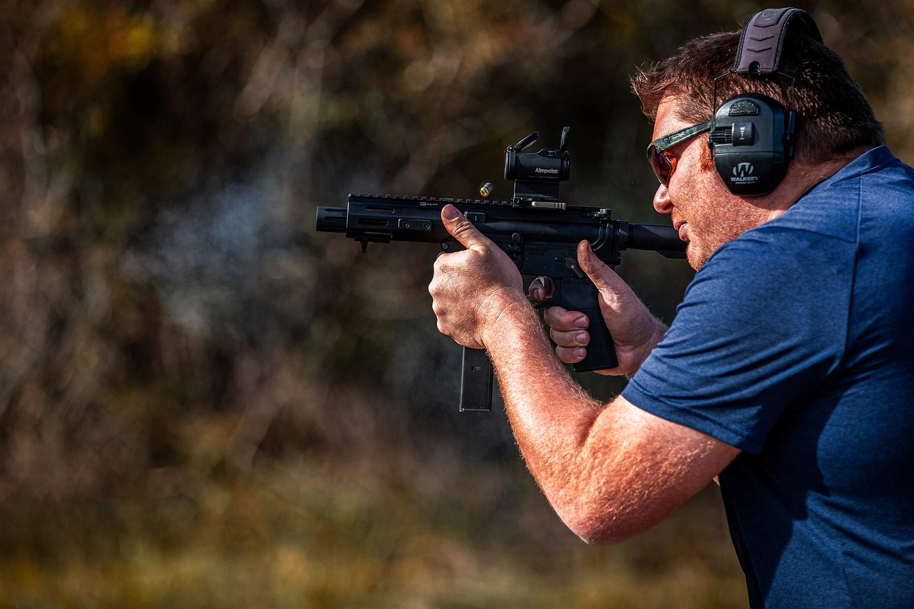 the Springfield Armory 9mm Saint Victor pistol being shot outdoors