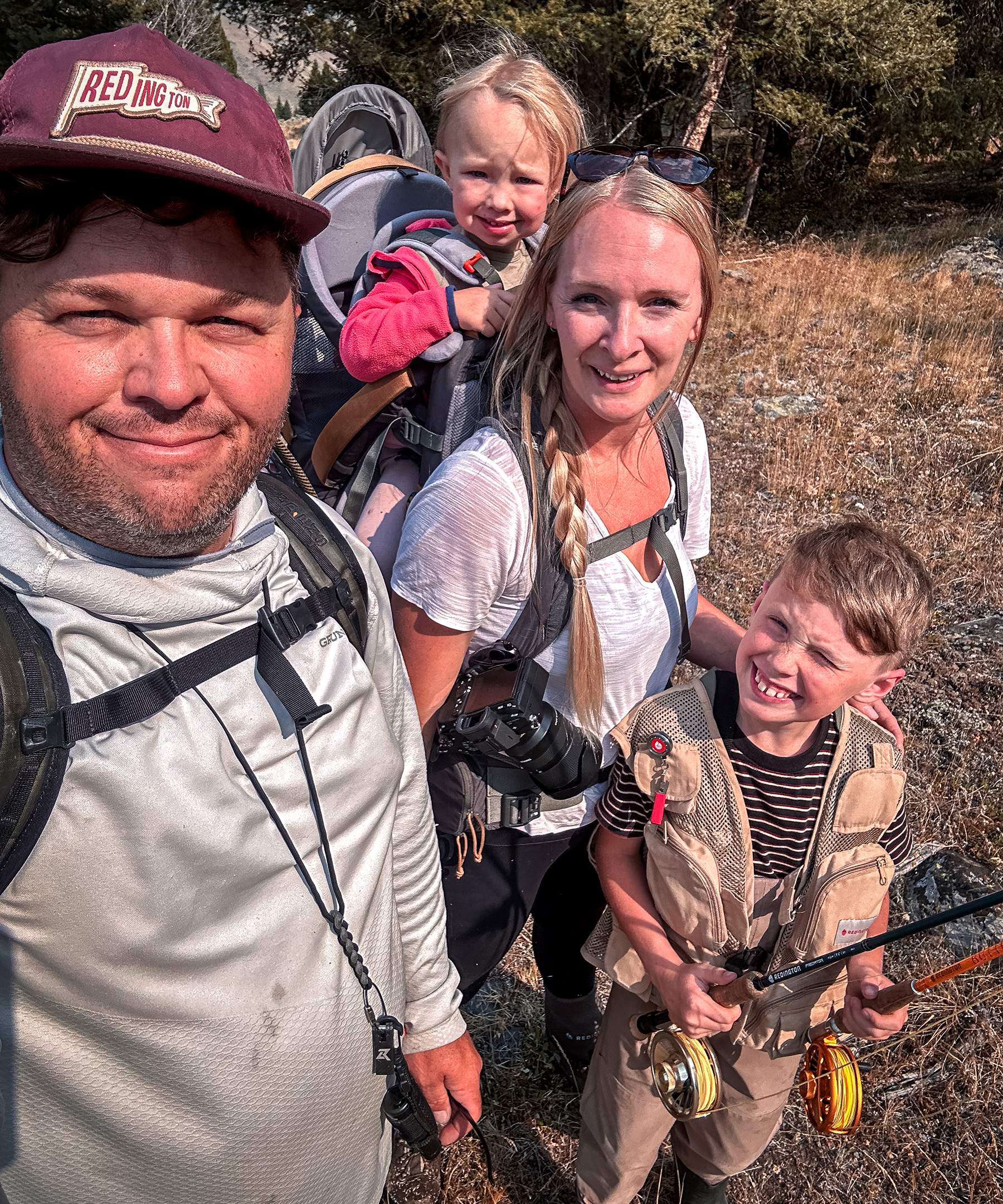 a family fishing