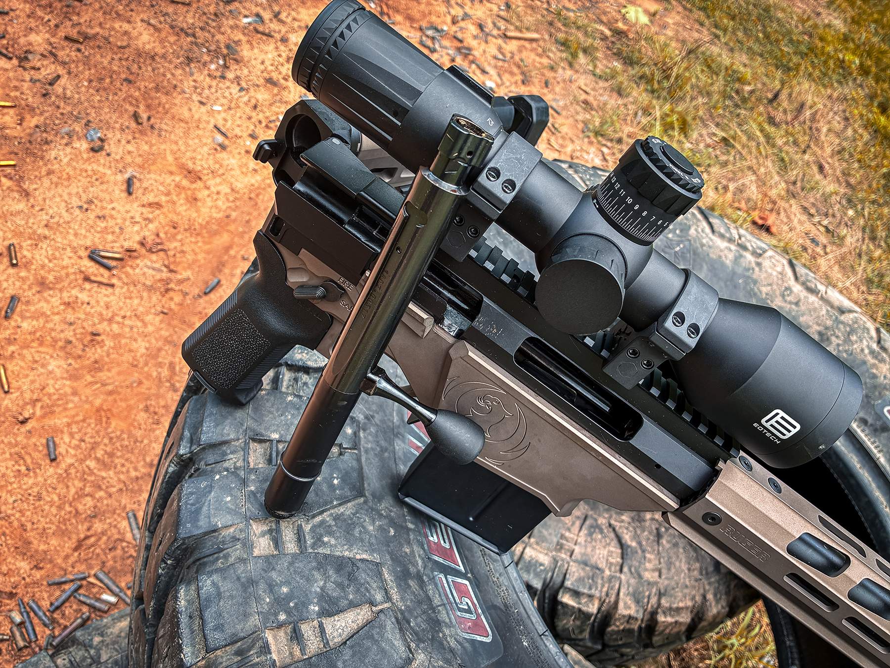 the rifle's bolt