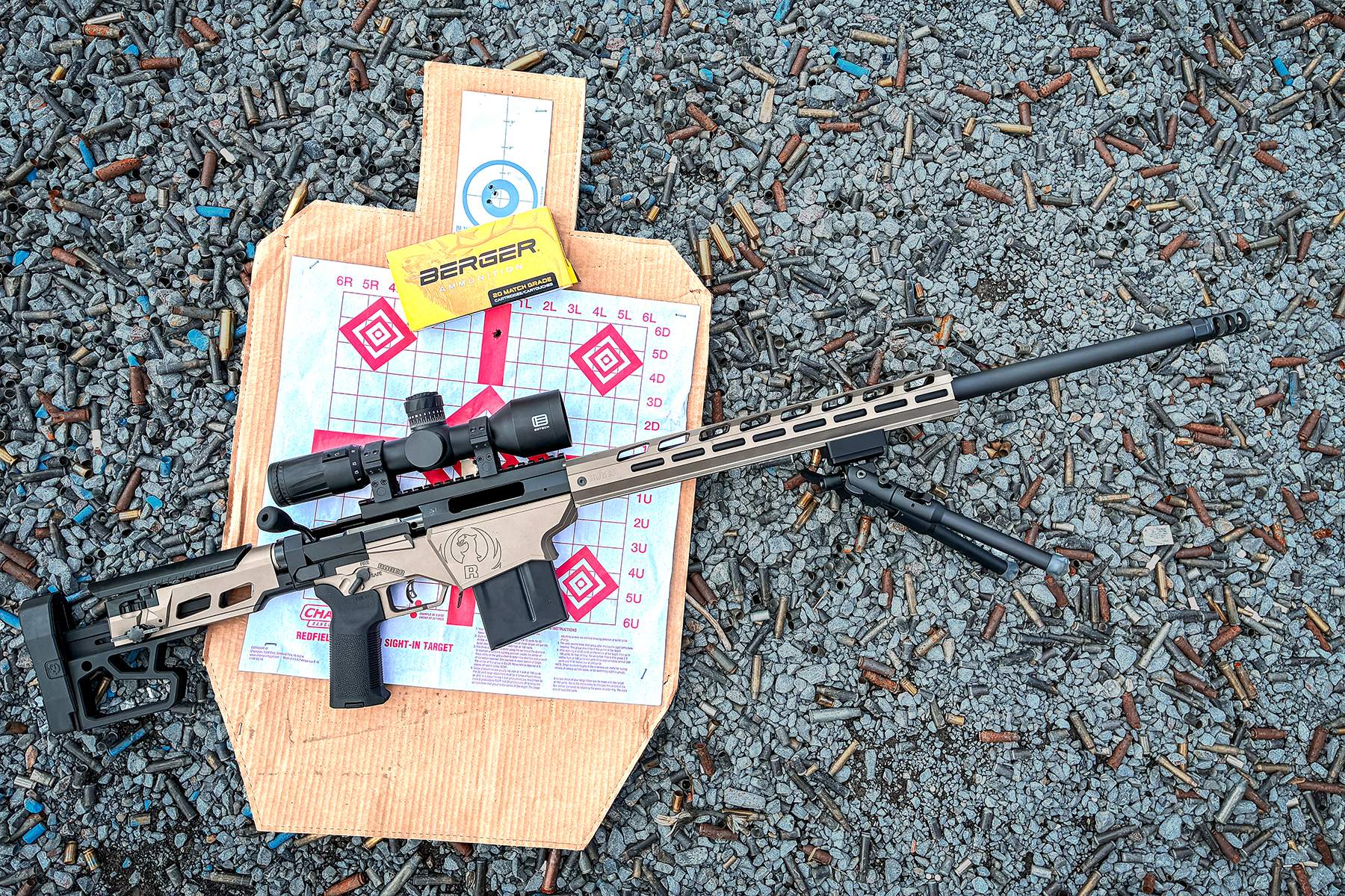 rifle on a target