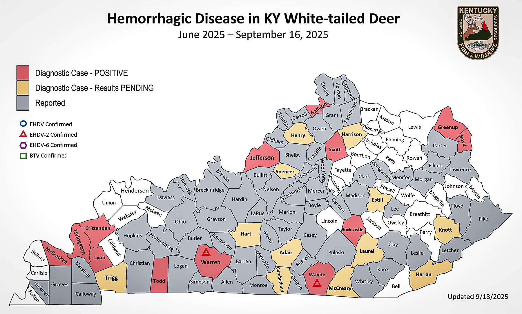 EHD stats in Kentucky