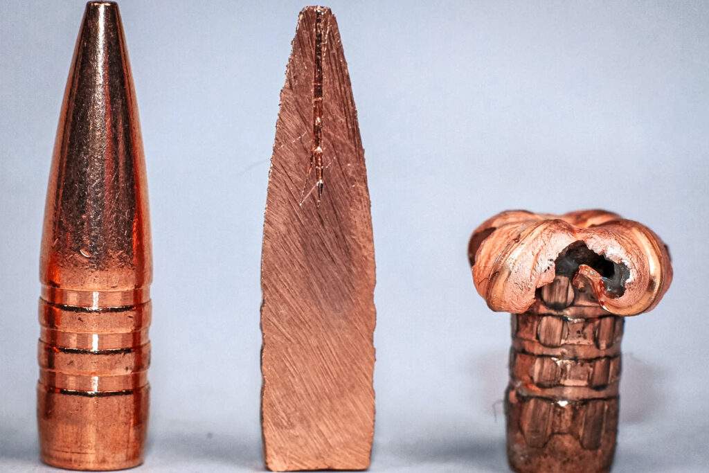 Barnes Harvest hunting ammunition bullet close up and cross section