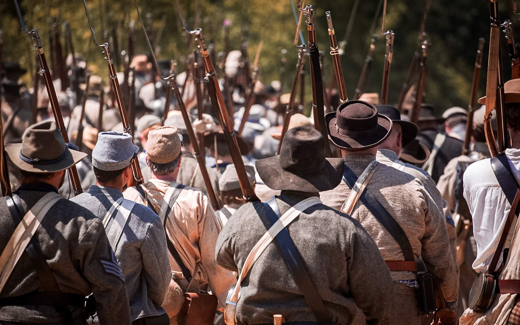 American Revolution battle reenactment