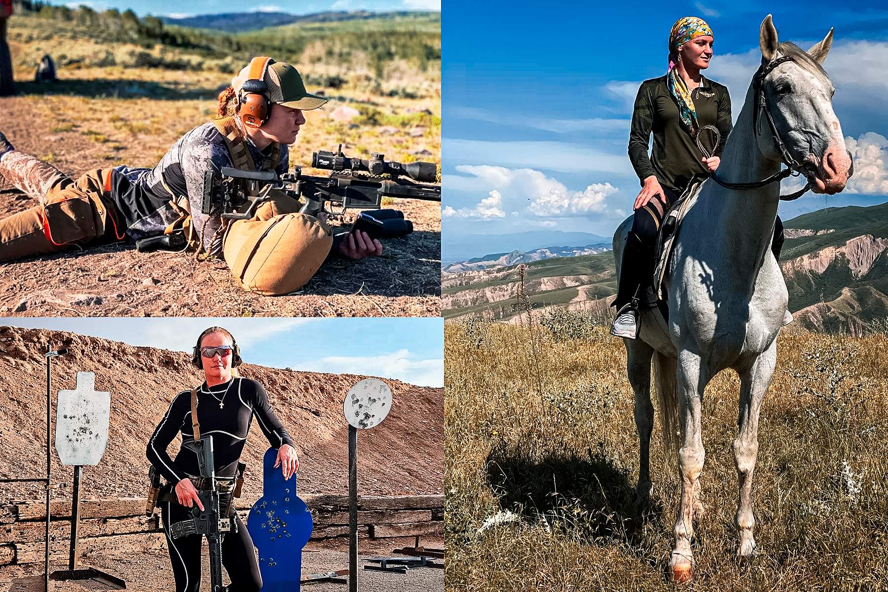 shooting and riding horses