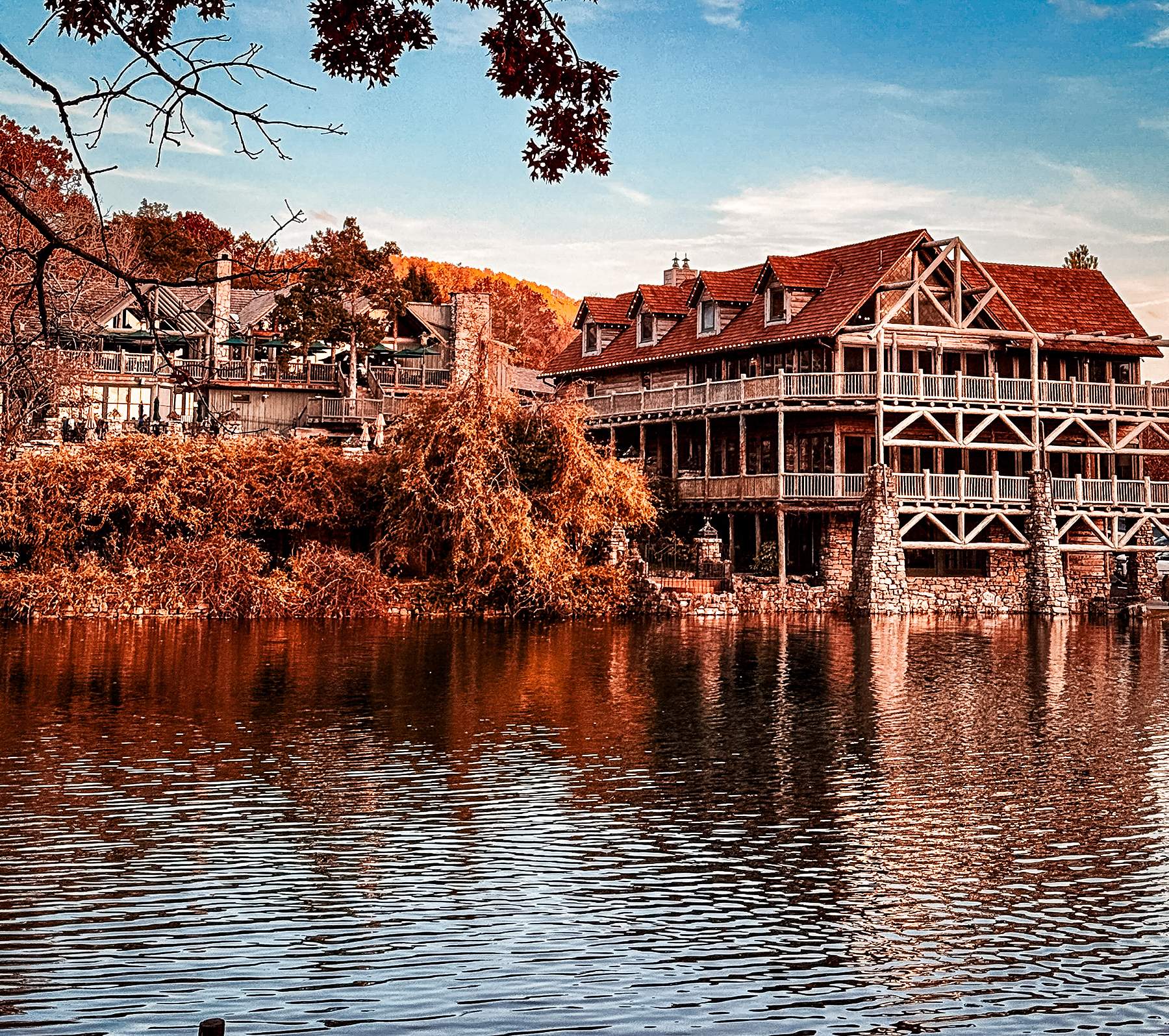 Big Cedar Lodge from the lake