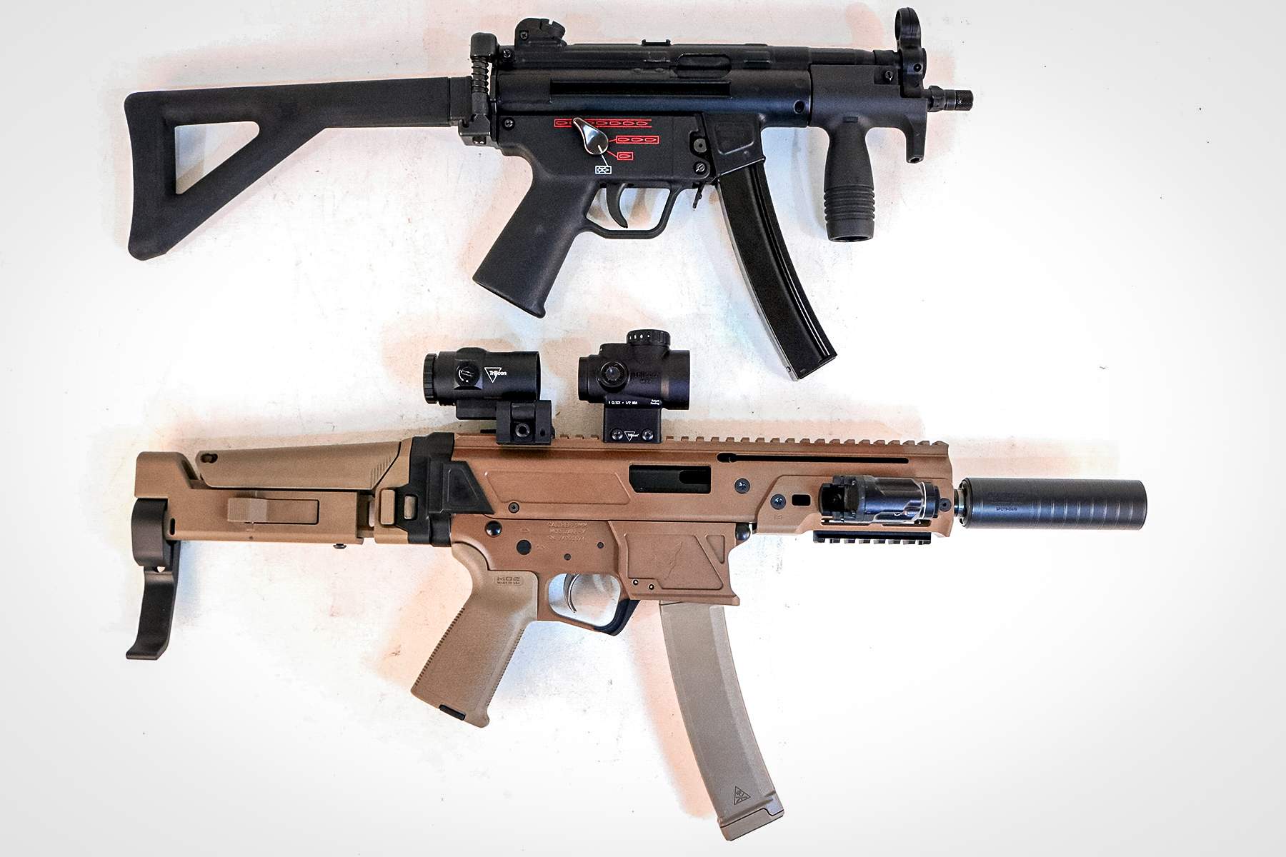 an HK MP5K compared to a PSA JAKL 9