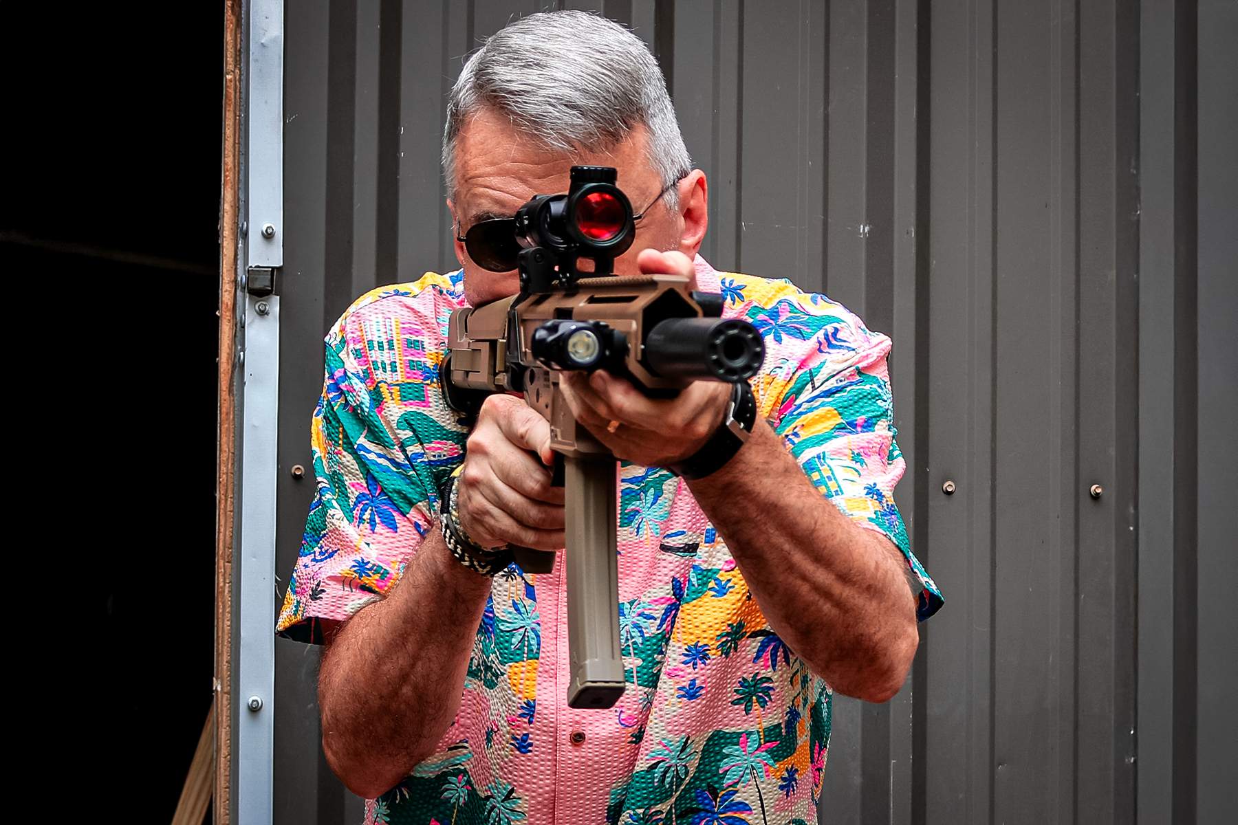 the author firing the PSA JAKL 9