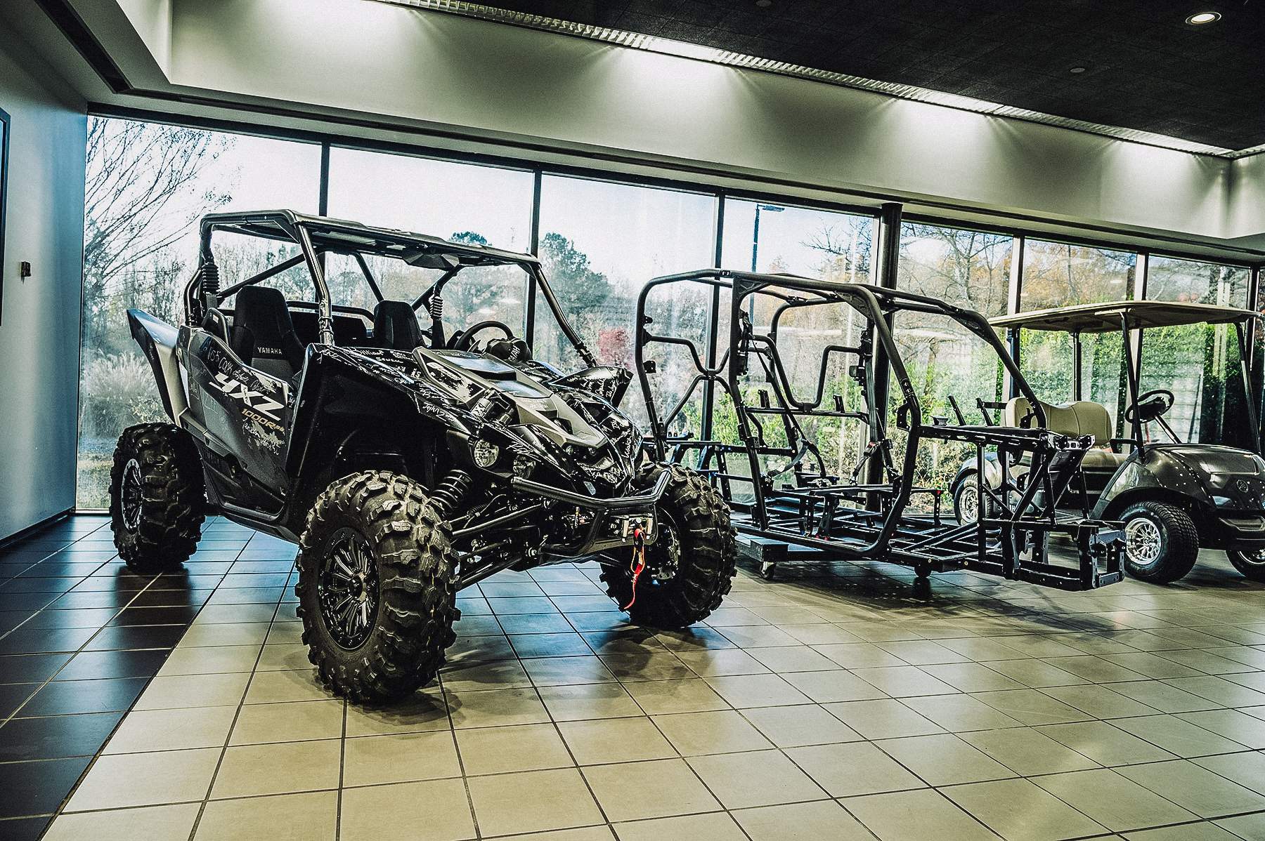 Yamaha factory display of models and chassis