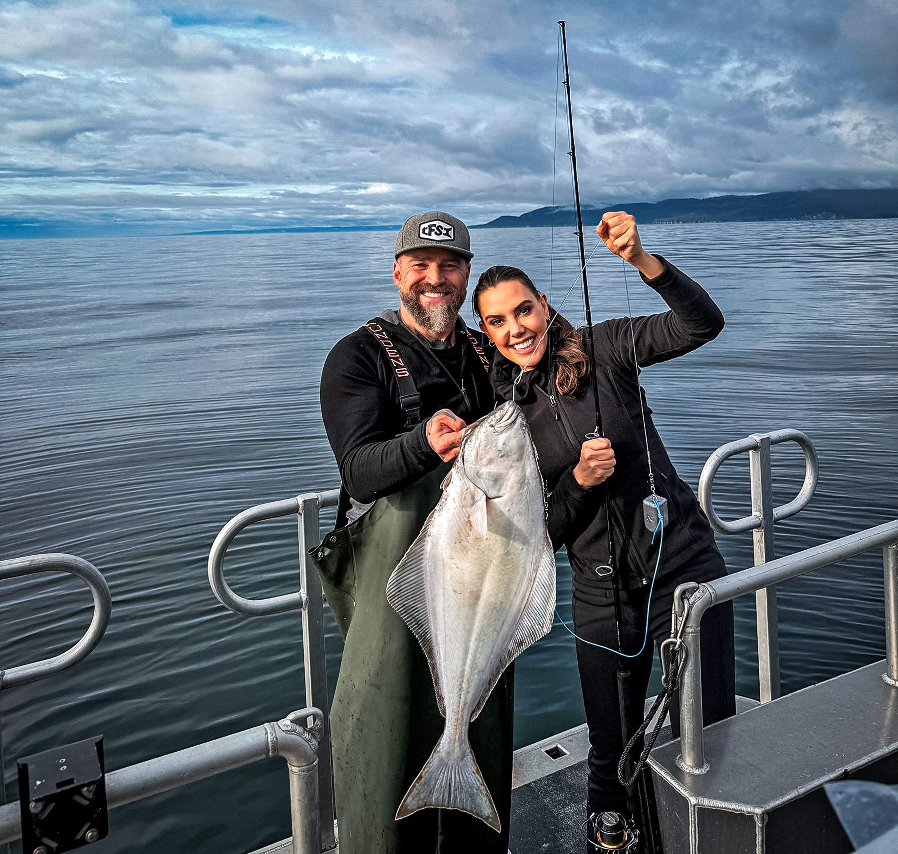 Zacn Brown and Kendra Scott with a nice flounder