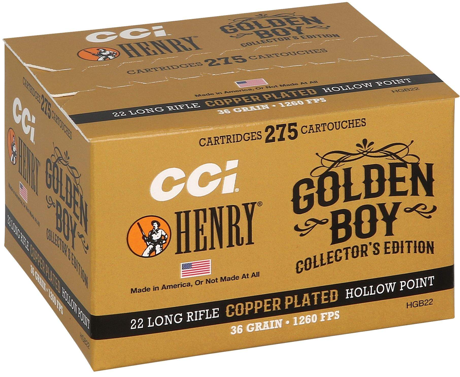 CCI Golden Boy Collector’s Edition .22 LR Copper-Plated HPs